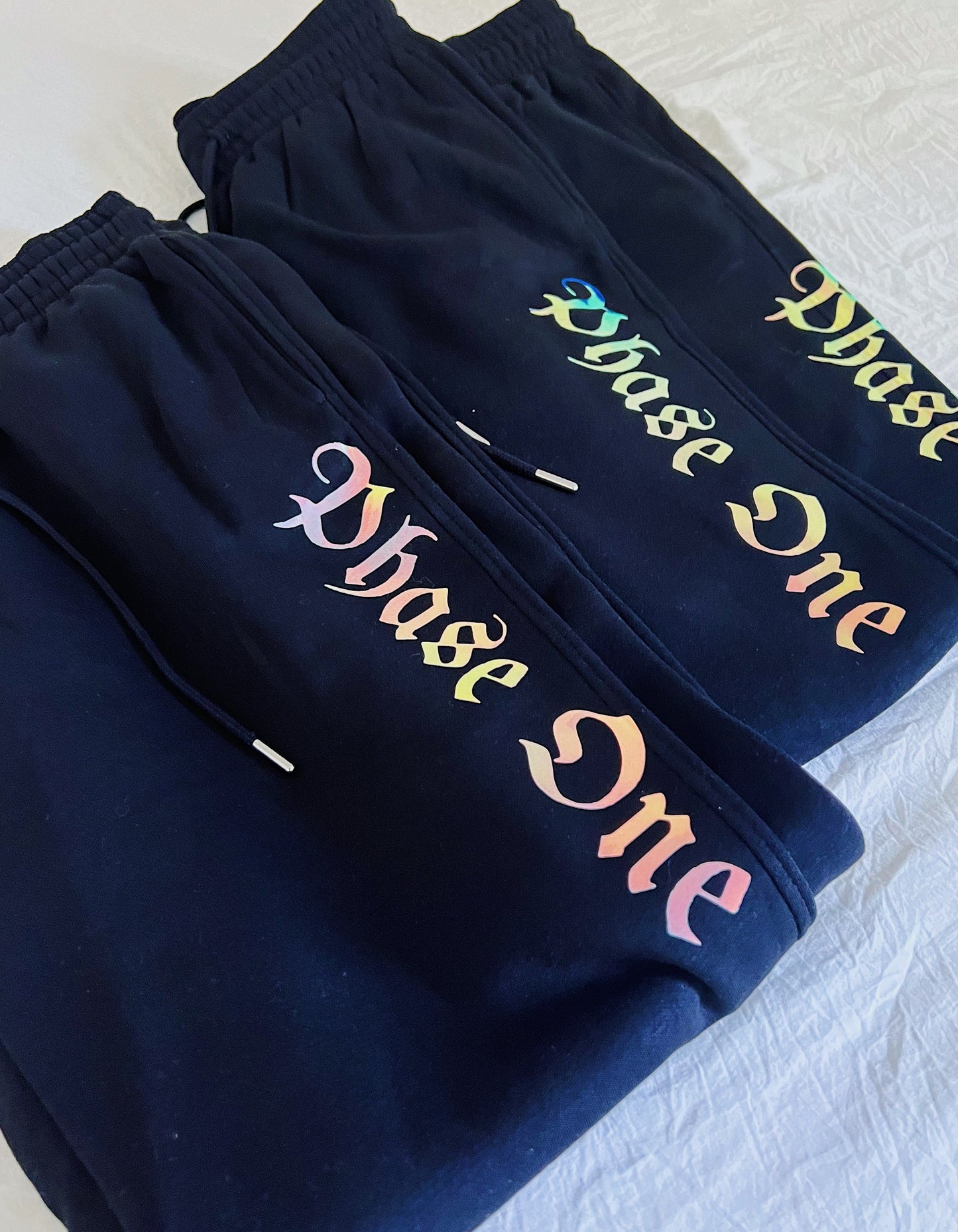 Black Holographic Phase One Sweatpants