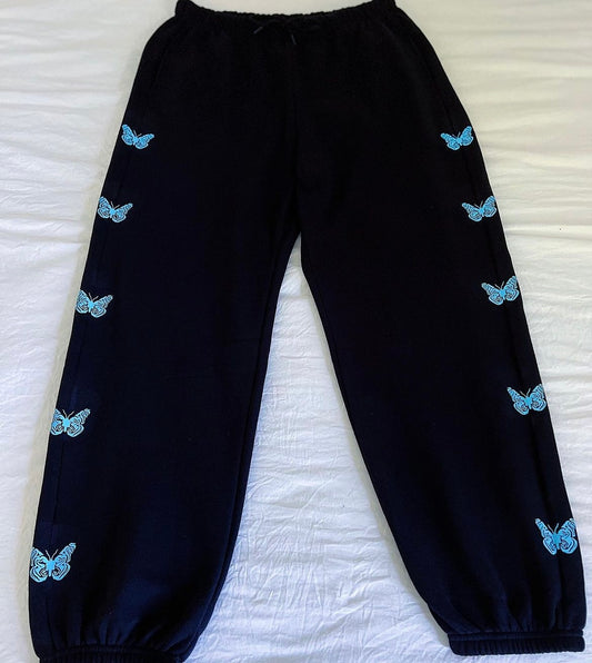 Blue Butterfly Sweatpants